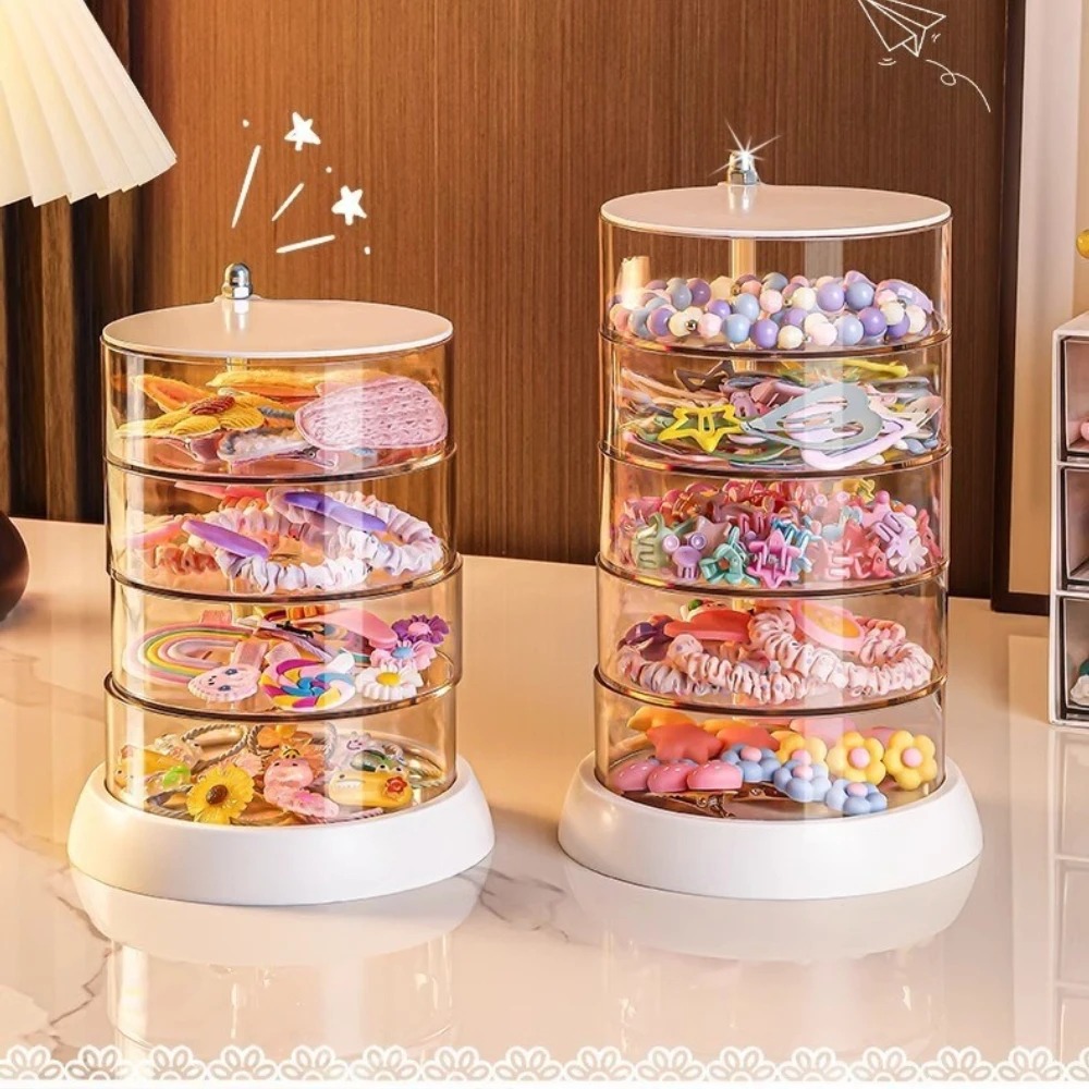 Desk Organizer - Kotak Penyimpanan Aksesoris Rambut Putar 360