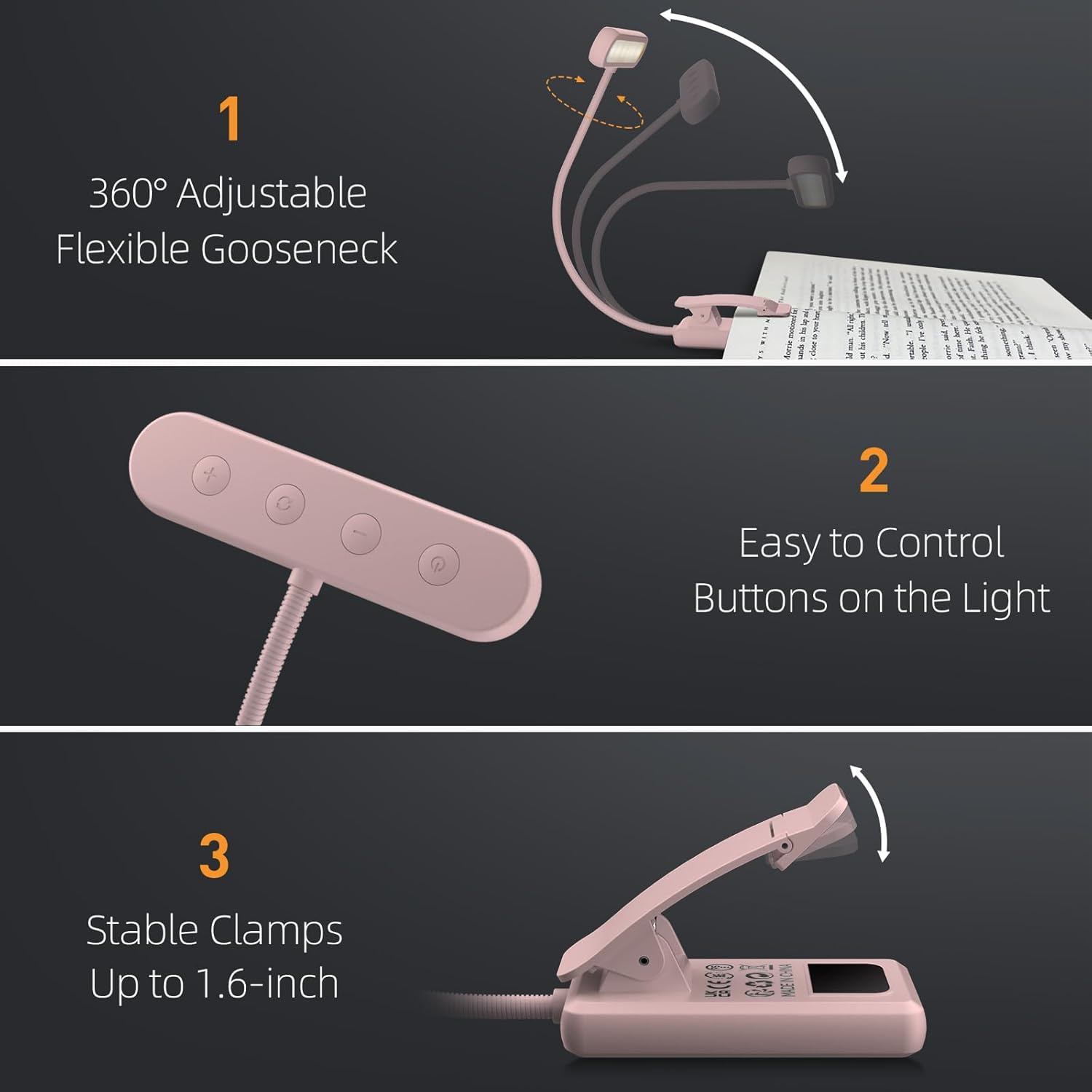 Lampu Baca Penjepit Buku Hitam - Desk Lamp ulasan dan harga