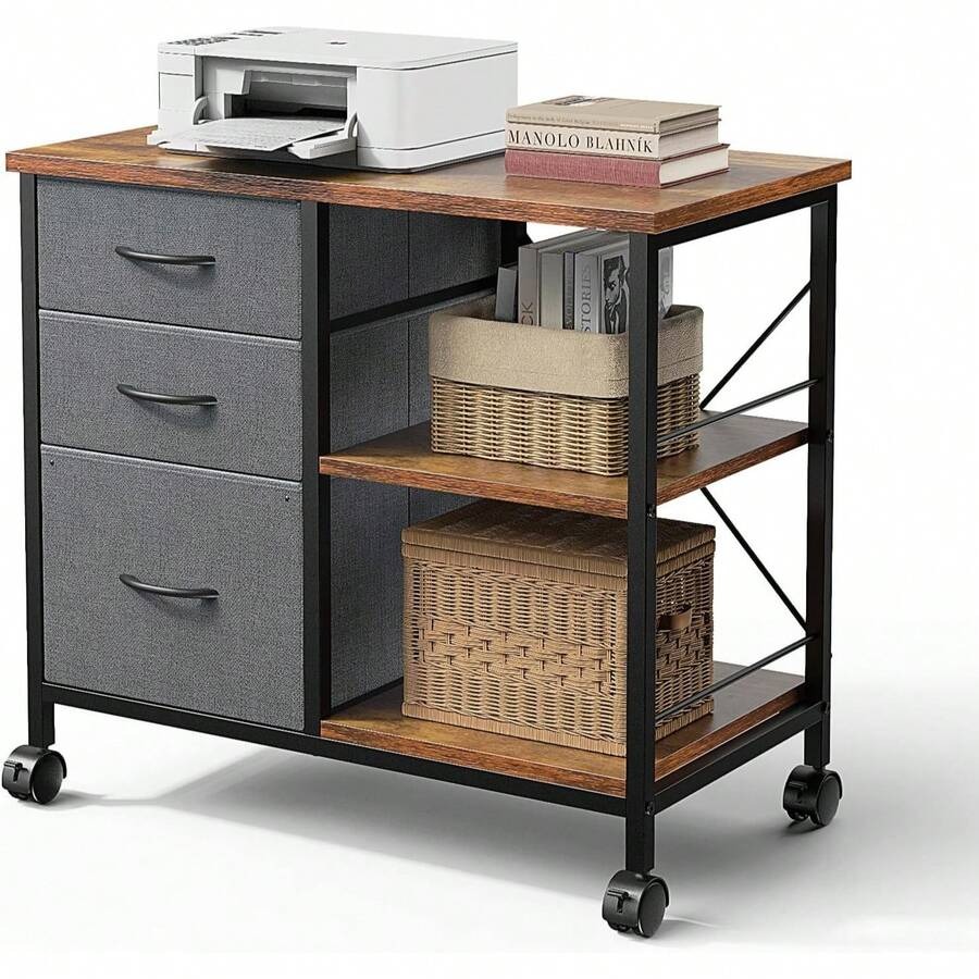Lemari Arsip Bergerak 3-Tingka - Printer Stand ulasan dan harga