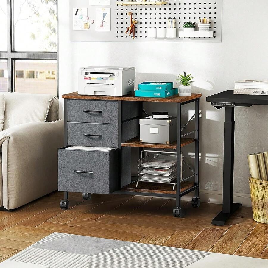 Lemari Arsip Bergerak 3-Tingka - Printer Stand ulasan dan harga