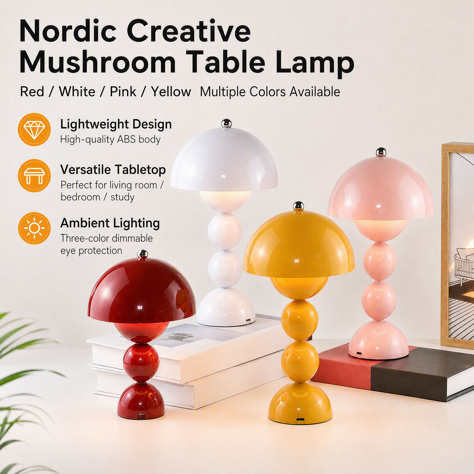 Lampu Meja Bentuk Bunga Jamur, - Desk Lamp ulasan dan harga