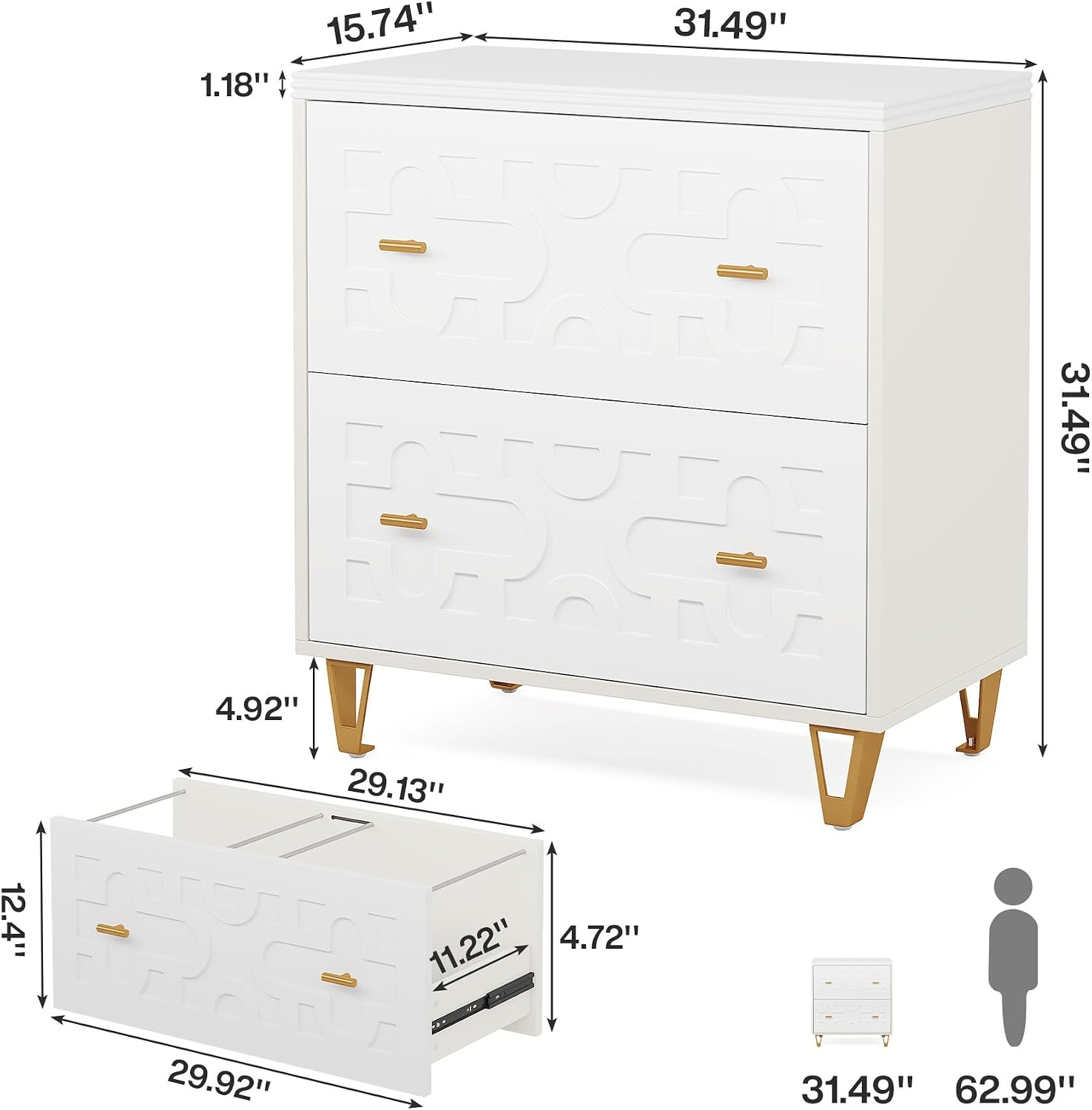 Lemari Arsip Lateral 2 Laci, P - Printer Stand ulasan dan harga