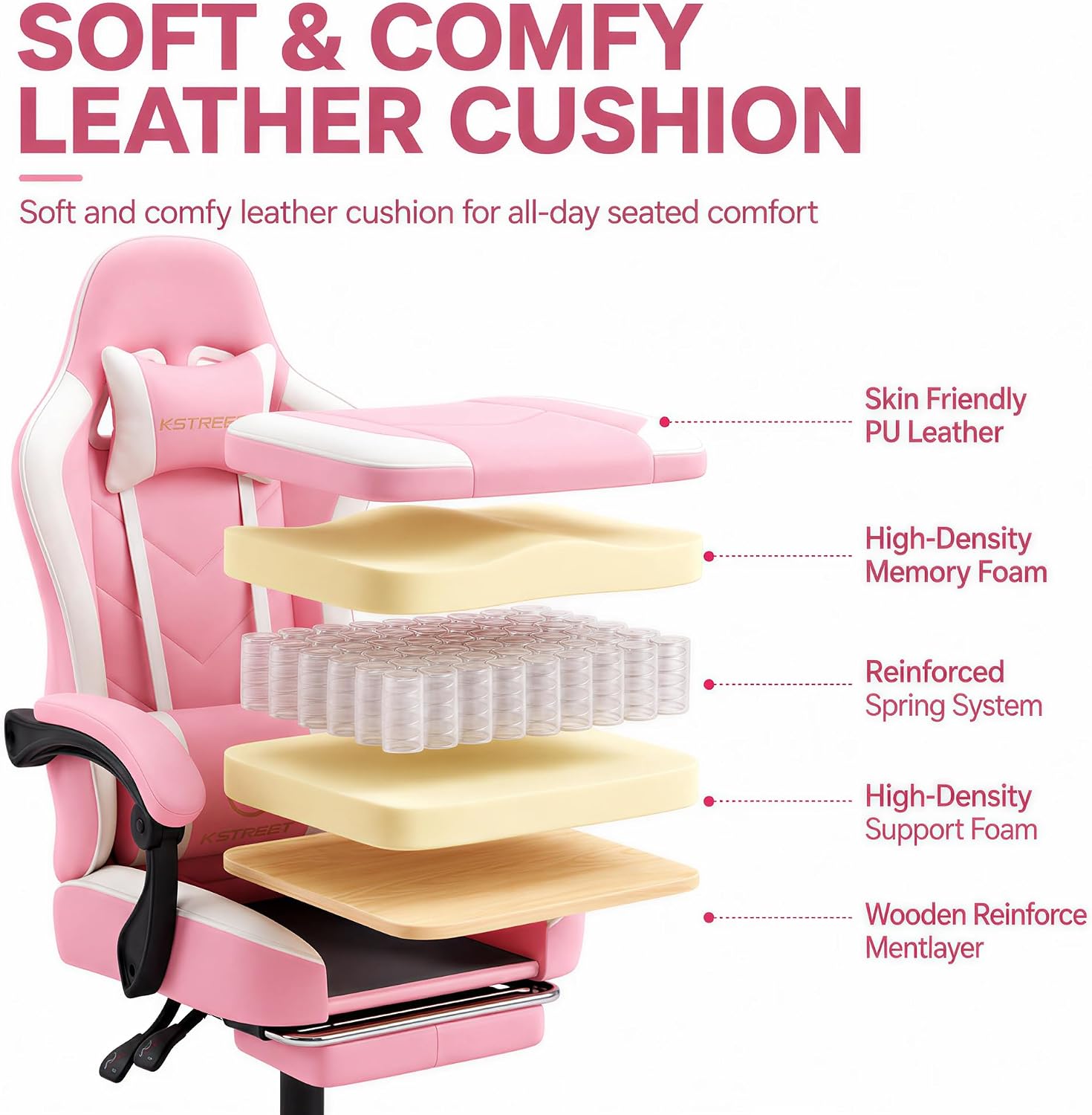 Kursi Gaming Ergonomis dengan  - Office Chair Cushion ulasan dan harga